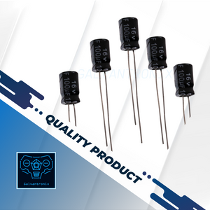 5pcs 100uF 16V Electrolytic Capacitor