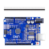 Galvantronix UNO R3 Development Board ATmega328P CH340 Chip with Straight Pin Header and Cable for Arduino Compatible