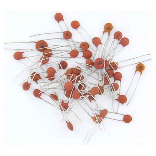 5pcs Ceramic Capacitor (Values: 22pF, 100pF, 1000pF, 10nF, 100nF)